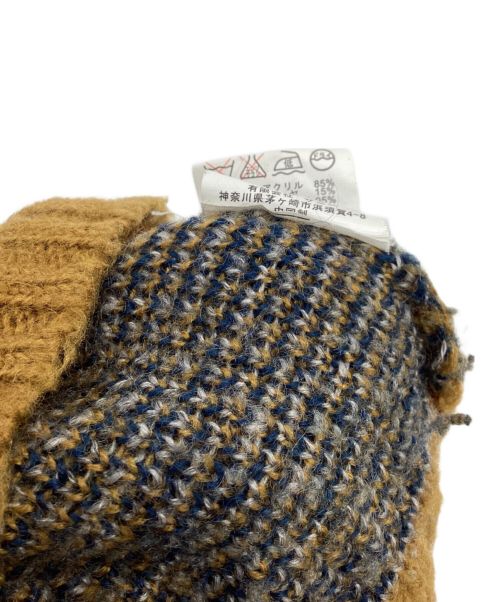 TOWN CRAFT TAPERED（タウンクラフト テーパード）TOWN CRAFT TAPERED (タウンクラフト テーパード) エルボーパッチニットカーディガン イエロー×ネイビー サイズ:Sの古着・服飾アイテム