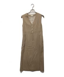 BALLSEY（ボールジィ）の古着「ストレッチボタニー Vネックジャンパースカート」｜ベージュ