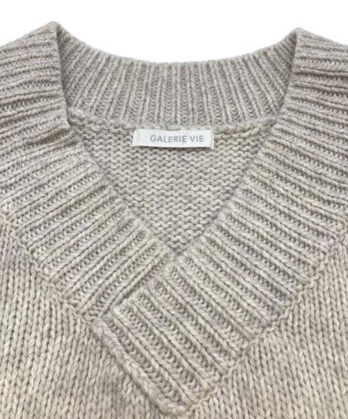 GALERIE VIE（ギャルリーヴィー）GALERIE VIE (ギャルリーヴィー) ファインウールVネックベスト グレー サイズ:Fの古着・服飾アイテム