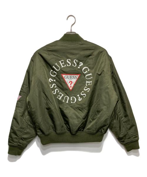 GUESS（ゲス）GUESS (ゲス) MA-1ジャケット オリーブ サイズ:XSの古着・服飾アイテム