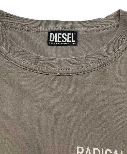 DIESEL（ディーゼル）DIESEL (ディーゼル) プリントカットソー ブラウン サイズ:Sの古着・服飾アイテム
