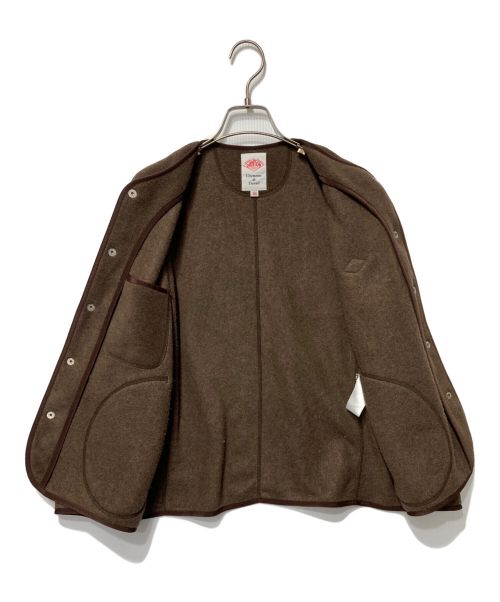 DANTON（ダントン）DANTON (ダントン) ノーカラーフリースカーディガン ブラウン サイズ:34の古着・服飾アイテム