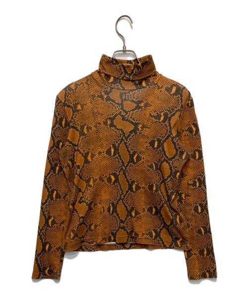 JOHN LAWRENCE SULLIVAN（ジョン ローレンス サリバン）JOHN LAWRENCE SULLIVAN (ジョン ローレンス サリバン) 総柄ハイネックカットソー ブラウン サイズ:Ｍの古着・服飾アイテム