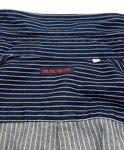 BLUE BLUE（ブルーブルー）BLUE BLUE (ブルーブルー) ヒッコリーストライプ半袖シャツ ネイビー サイズ:4の古着・服飾アイテム