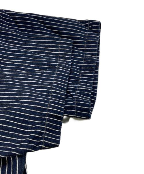 BLUE BLUE（ブルーブルー）BLUE BLUE (ブルーブルー) ヒッコリーストライプ半袖シャツ ネイビー サイズ:4の古着・服飾アイテム