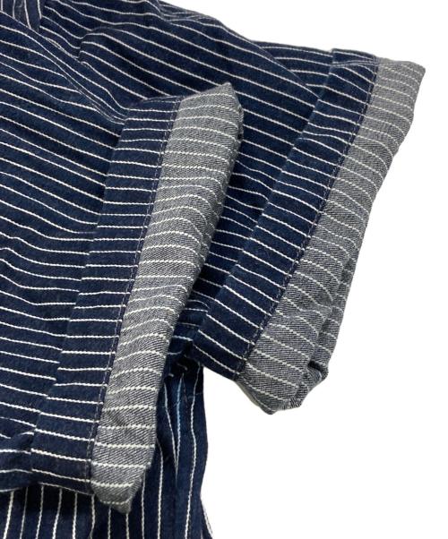 BLUE BLUE（ブルーブルー）BLUE BLUE (ブルーブルー) ヒッコリーストライプ半袖シャツ ネイビー サイズ:4の古着・服飾アイテム