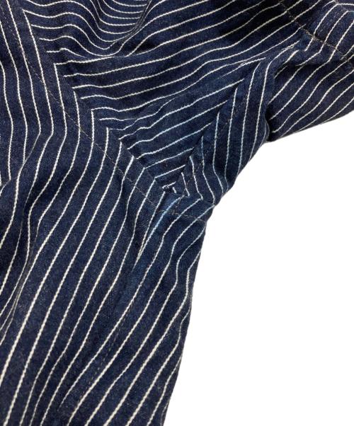 BLUE BLUE（ブルーブルー）BLUE BLUE (ブルーブルー) ヒッコリーストライプ半袖シャツ ネイビー サイズ:4の古着・服飾アイテム