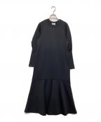emmiエミ）の古着「ダンボールボリュームスリーブワンピース」｜ブラック