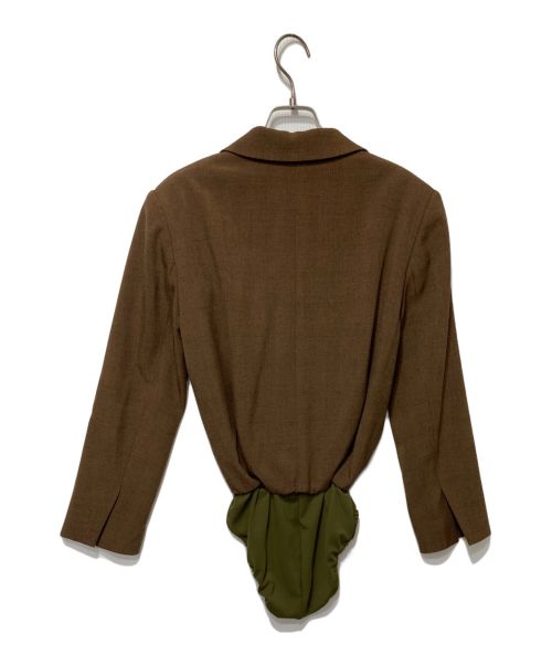 FUMIE=TANAKA（フミエタナカ）FUMIE=TANAKA (フミエタナカ) ジャケットロンパース ブラウン×カーキ サイズ:1の古着・服飾アイテム