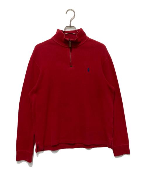 POLO RALPH LAUREN（ポロ・ラルフローレン）POLO RALPH LAUREN (ポロ・ラルフローレン) ハーフジップスウェット レッド サイズ:Ｌの古着・服飾アイテム
