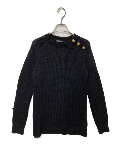BALMAIN（バルマン）BALMAIN (バルマン) 金釦カシミヤニット ブラック サイズ:36の古着・服飾アイテム