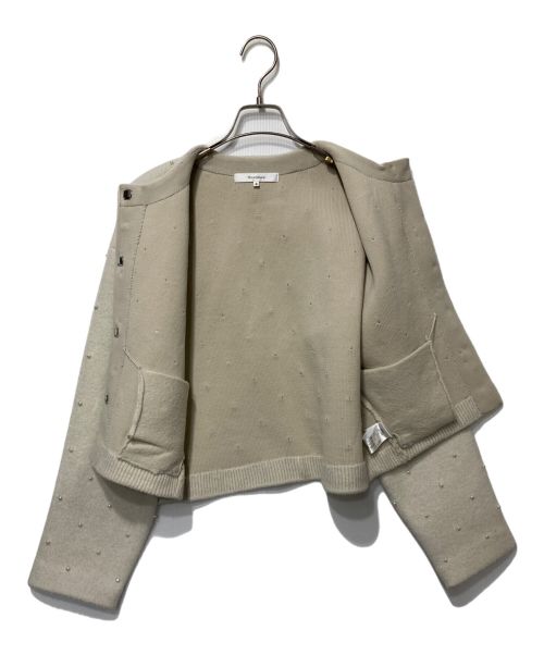 Rirandture（リランドチュール）Rirandture (リランドチュール) パールコクーンニットジャケット ベージュ サイズ:2の古着・服飾アイテム