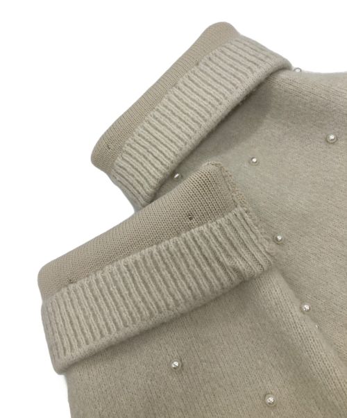 Rirandture（リランドチュール）Rirandture (リランドチュール) パールコクーンニットジャケット ベージュ サイズ:2の古着・服飾アイテム