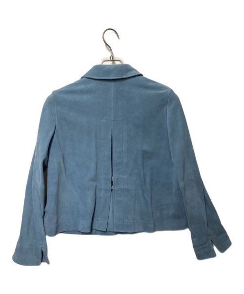 45R（フォーティファイブ・アール）45R (フォーティーファイブアール) スウェードの四角ジャケット ブルー サイズ:2の古着・服飾アイテム