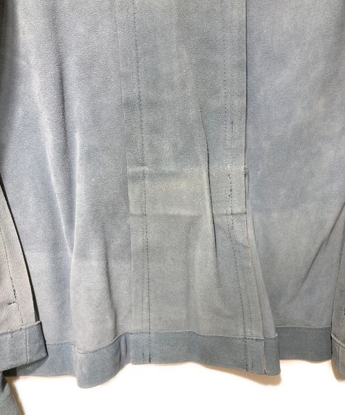 45R（フォーティファイブ・アール）45R (フォーティーファイブアール) スウェードの四角ジャケット ブルー サイズ:2の古着・服飾アイテム