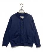 MHLエムエイチエル）の古着「スウェットカーディガン」｜ネイビー