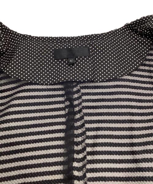 TO BE CHIC（トゥービーシック）TO BE CHIC (トゥービーシック) ボーダーパールジャケット ホワイト×ブラック サイズ:40の古着・服飾アイテム