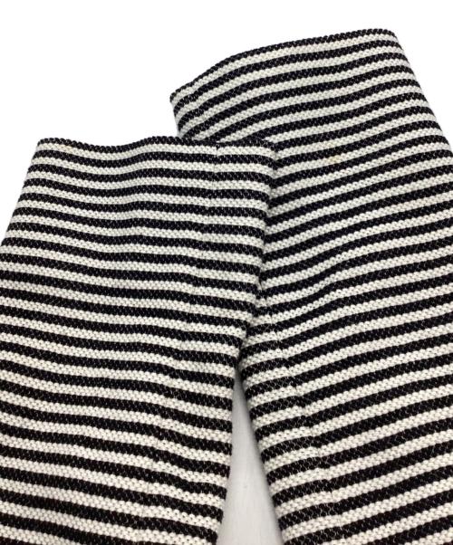 TO BE CHIC（トゥービーシック）TO BE CHIC (トゥービーシック) ボーダーパールジャケット ホワイト×ブラック サイズ:40の古着・服飾アイテム