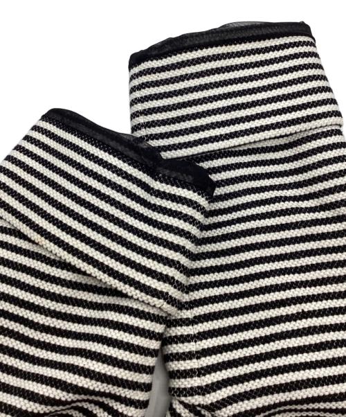 TO BE CHIC（トゥービーシック）TO BE CHIC (トゥービーシック) ボーダーパールジャケット ホワイト×ブラック サイズ:40の古着・服飾アイテム