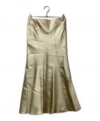 DES PRESデ プレ）の古着「レザーライクサテンマーメイドマキシスカート」｜ベージュ