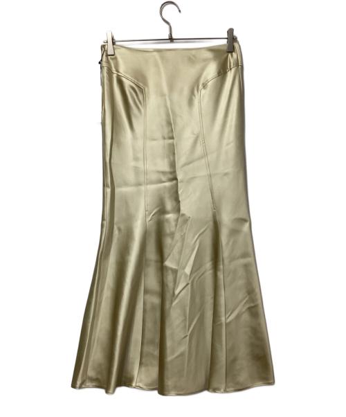 DES PRES（デ プレ）DES PRES (デ プレ) レザーライクサテンマーメイドマキシスカート ベージュ サイズ:34の古着・服飾アイテム