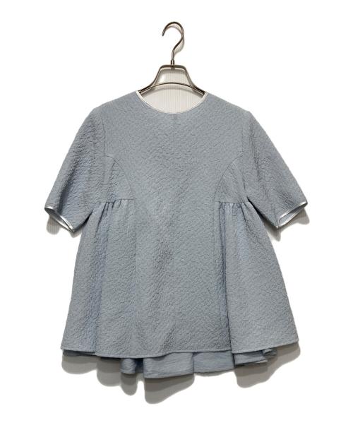 YORI（ヨリ）YORI (ヨリ) フクレサイドギャザーブラウス スカイブルー サイズ:36の古着・服飾アイテム