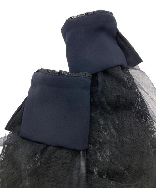 Loulou Willoughby（ルルウィルビー）Loulou Willoughby (ルルウィルビー) レーススリーブvネックワンピース ネイビー サイズ:2の古着・服飾アイテム