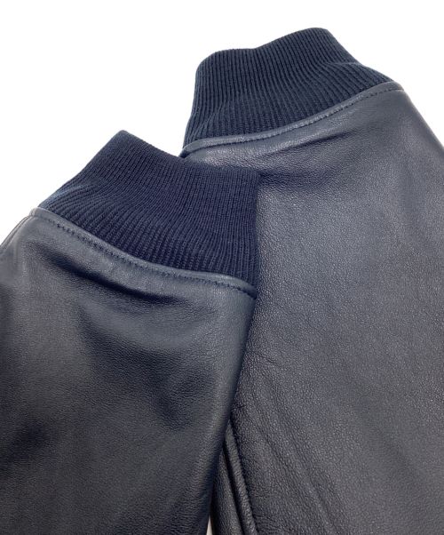 Schott（ショット）Schott (ショット) JOURNAL STANDARD (ジャーナル スタンダード) 別注MA-1レザージャケット ネイビー サイズ:Lの古着・服飾アイテム