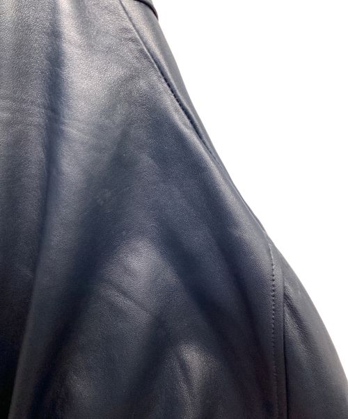 Schott（ショット）Schott (ショット) JOURNAL STANDARD (ジャーナル スタンダード) 別注MA-1レザージャケット ネイビー サイズ:Lの古着・服飾アイテム