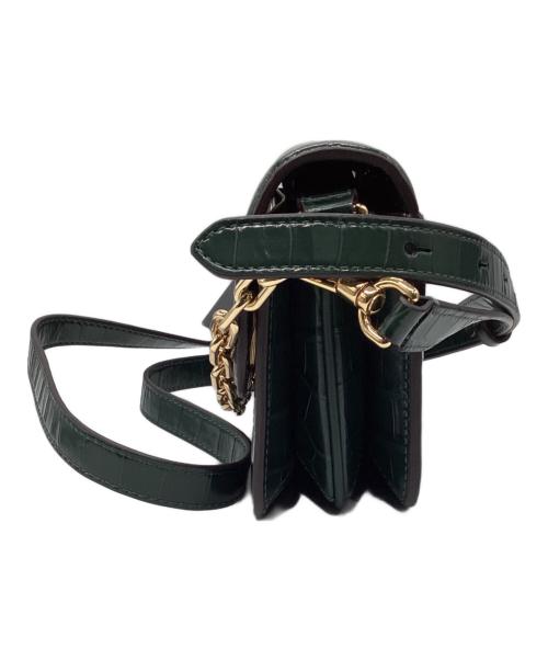 Kate Spade（ケイトスペード）Kate Spade (ケイトスペード) クロコエンボスショルダーバッグ グリーンの古着・服飾アイテム