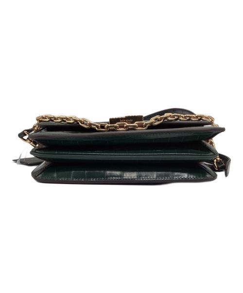 Kate Spade（ケイトスペード）Kate Spade (ケイトスペード) クロコエンボスショルダーバッグ グリーンの古着・服飾アイテム