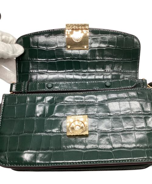 Kate Spade（ケイトスペード）Kate Spade (ケイトスペード) クロコエンボスショルダーバッグ グリーンの古着・服飾アイテム