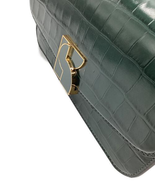 Kate Spade（ケイトスペード）Kate Spade (ケイトスペード) クロコエンボスショルダーバッグ グリーンの古着・服飾アイテム