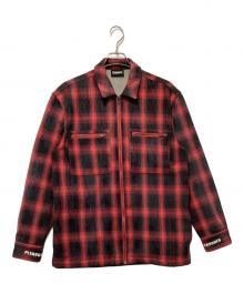PLEASURES（プレジャーズ）の古着「チェックジャケット」｜レッド×ブラック