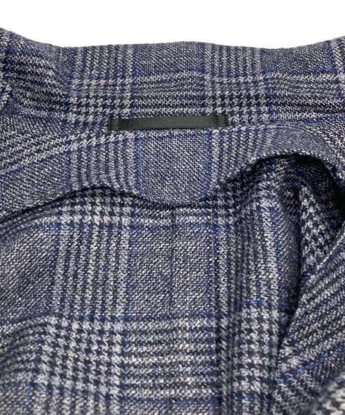 TOMORROW LAND PILGRIM（トゥモローランド ピルグリム）TOMORROW LAND PILGRIM (トゥモローランド ピルグリム) シルクブレンドチェックジャケット ネイビー サイズ:48の古着・服飾アイテム