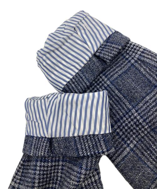 TOMORROW LAND PILGRIM（トゥモローランド ピルグリム）TOMORROW LAND PILGRIM (トゥモローランド ピルグリム) シルクブレンドチェックジャケット ネイビー サイズ:48の古着・服飾アイテム