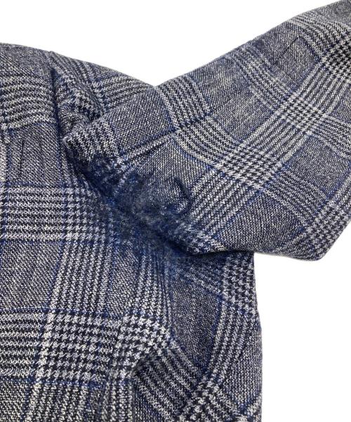 TOMORROW LAND PILGRIM（トゥモローランド ピルグリム）TOMORROW LAND PILGRIM (トゥモローランド ピルグリム) シルクブレンドチェックジャケット ネイビー サイズ:48の古着・服飾アイテム