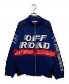 SLYスライ）の古着「LOGO JQ ZIP UP カーディガン」｜ブルー