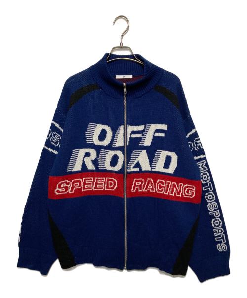 SLY（スライ）SLY (スライ) LOGO JQ ZIP UP カーディガン ブルー サイズ:Fの古着・服飾アイテム