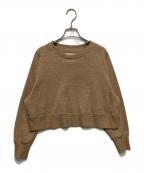 COLLAGE GALLARDAGALANTEコラージュ ガリャルダガランテ）の古着「クロップドラメ裏毛スウェット」｜ベージュ