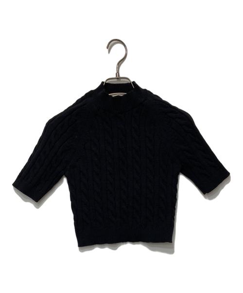 alexanderwang.t（アレキサンダーワンティー）alexanderwang.t (アレキサンダーワンティー) 半袖ケーブルニット ブラック サイズ:XSの古着・服飾アイテム