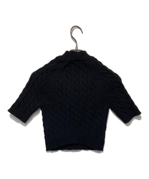 alexanderwang.t（アレキサンダーワンティー）alexanderwang.t (アレキサンダーワンティー) 半袖ケーブルニット ブラック サイズ:XSの古着・服飾アイテム