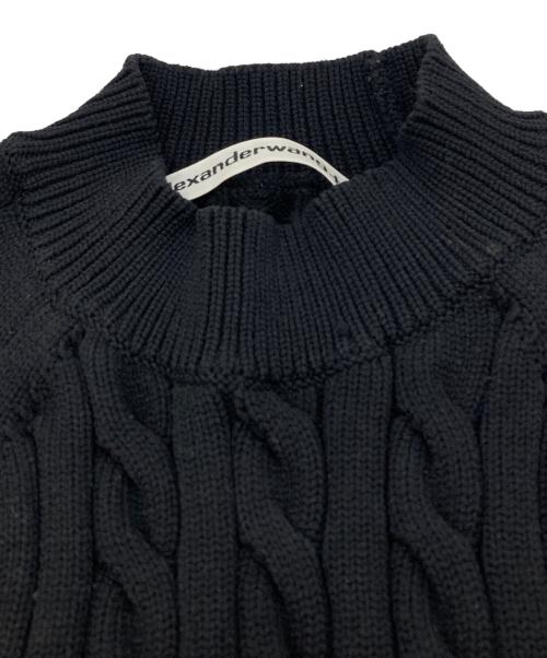 alexanderwang.t（アレキサンダーワンティー）alexanderwang.t (アレキサンダーワンティー) 半袖ケーブルニット ブラック サイズ:XSの古着・服飾アイテム
