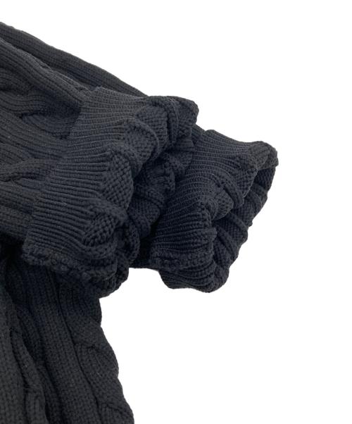 alexanderwang.t（アレキサンダーワンティー）alexanderwang.t (アレキサンダーワンティー) 半袖ケーブルニット ブラック サイズ:XSの古着・服飾アイテム