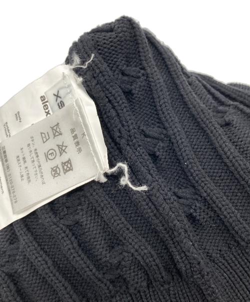 alexanderwang.t（アレキサンダーワンティー）alexanderwang.t (アレキサンダーワンティー) 半袖ケーブルニット ブラック サイズ:XSの古着・服飾アイテム