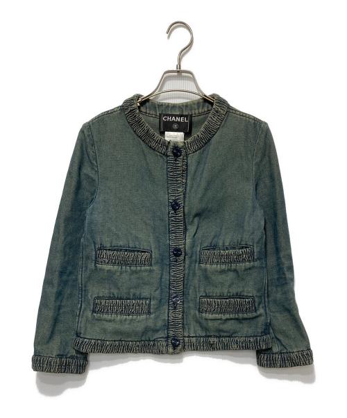 CHANEL（シャネル）CHANEL (シャネル) ココマークボタンデニムジャケット インディゴ サイズ:36の古着・服飾アイテム