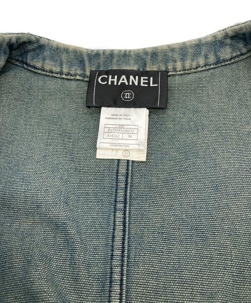 CHANEL（シャネル）CHANEL (シャネル) ココマークボタンデニムジャケット インディゴ サイズ:36の古着・服飾アイテム