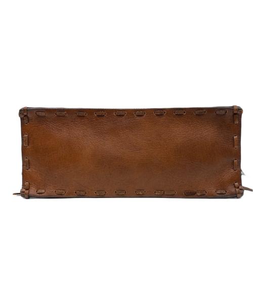 Carving Tribes（カービングトライブス）Carving Tribes (カービングトライブス) レザーハンドバッグ ブラウンの古着・服飾アイテム