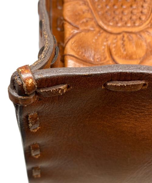 Carving Tribes（カービングトライブス）Carving Tribes (カービングトライブス) レザーハンドバッグ ブラウンの古着・服飾アイテム