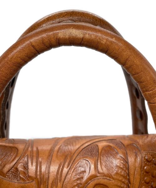 Carving Tribes（カービングトライブス）Carving Tribes (カービングトライブス) レザーハンドバッグ ブラウンの古着・服飾アイテム